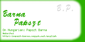 barna papszt business card